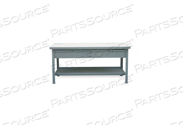 OEM#: T4830-2DB-UHMW48W X 30D 2 DRAWER WITH PLASTIC TOP WORKBENCH by Strong Hold