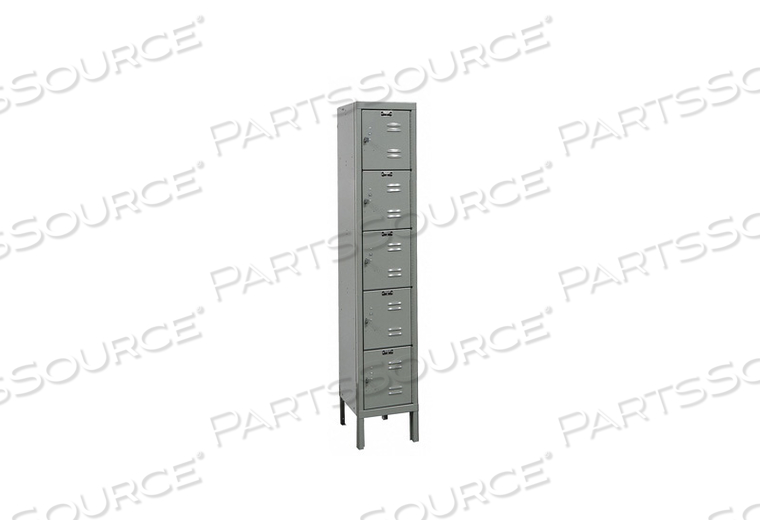 OEM#: U1256-5A-HGFIVE TIER 5 DOOR PREMIUM STEEL LOCKER, 12WX15DX12H, DARK GRAY, ASSEMBLED by Hallowell