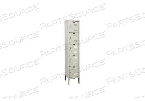 OEM#: U1256-5PTFIVE TIER 5 DOOR PREMIUM STEEL LOCKER, 12WX15DX12H, TAN, UNASSEMBLED by Hallowell