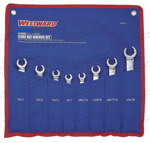 OEM#: 4YR29FLARE NUT WRENCH SET 8 PIECES 6 PTS by Westward