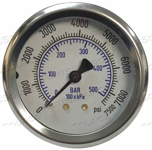 OEM#: SC-SCBA-600PRESSURE GAUGE 0 TO 600 PSI 2-1/2 DIAL by Thuemling Instrument Group