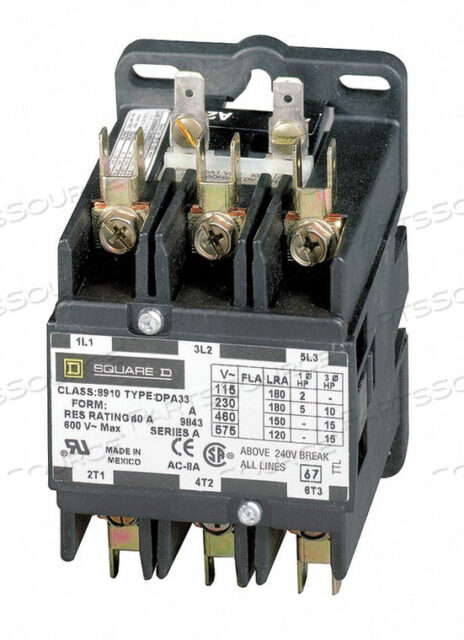 OEM#: 8910DPA63V04H2644 DFINIT PRPOSE CNTACTR 277VAC 60A 3P OPEN by Square D