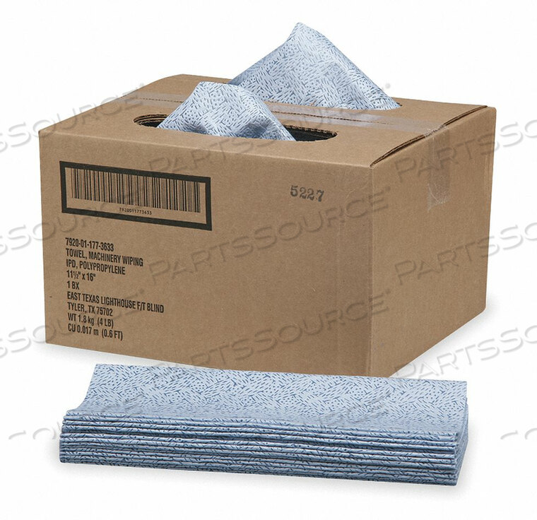 OEM#: 7920-01-233-0483DRY WIPE 11-1/2 X 16-1/2 BLUE PK6 by Ability One