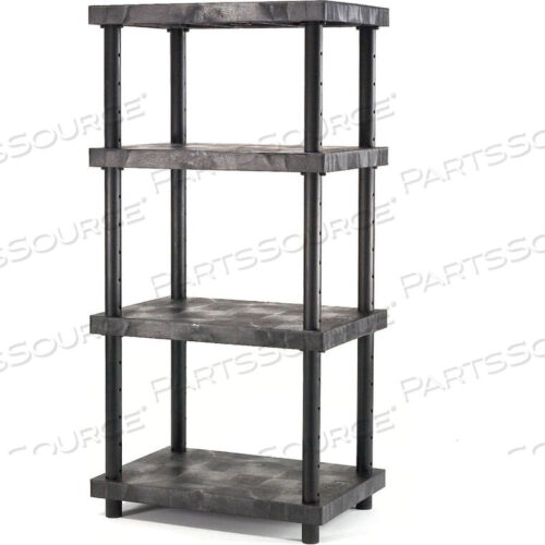 OEM#: AST6624X4STRUCTURAL PLASTIC ADJUSTABLE SOLID SHELVING, 66W X 24D X 72H, BLACK by SPC Industrial