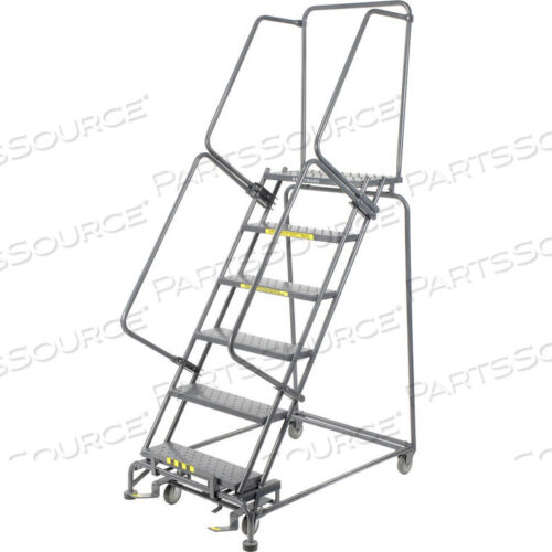 OEM#: FS063014PERFORATED 24W 6 STEP STEEL ROLLING LADDER 14D TOP STEP- LOCK STYLE B by Ballymore