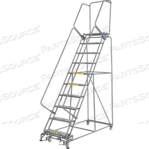 OEM#: FS103214PPERFORATED 24W 10 STEP STEEL ROLLING LADDER 14D TOP STEP by Ballymore