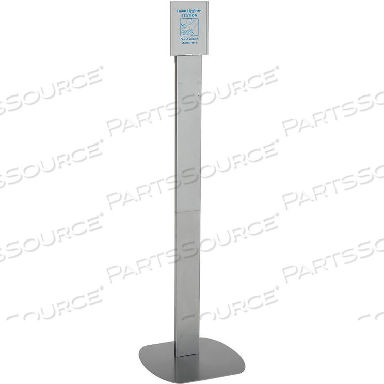 OEM#: 9938ZZZNO TOUCH FLOOR STAND FOR GLOBAL HAND SOAP/SANITIZER DISPENSERS - SILVER by Kutol Products