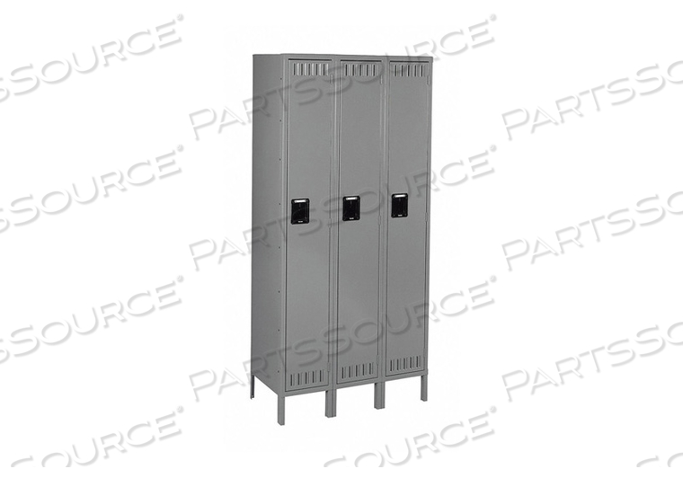 OEM#: STK-121860-3 MED GRWARDROBE LOCKER LVRD 3 WIDE 1 TIER GRAY by Tennsco Corp.