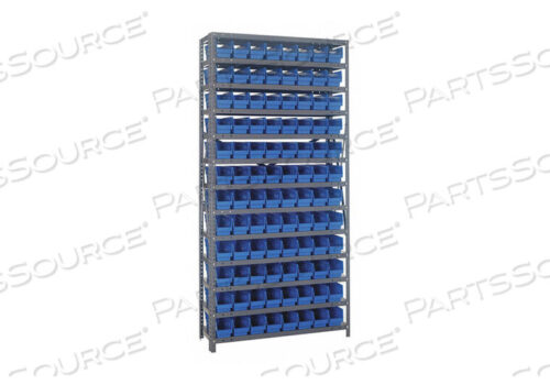 OEM#: 1875-103BLE1515 BIN SHELVING 75 OVERALL H 96 BINS BLUE by Quantum Storage Systems