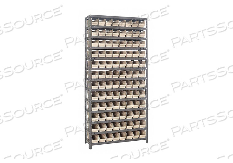 OEM#: 1275-101IVE1506 BIN SHELVING 75 OVERALL H 96 BINS IVORY by Quantum Storage Systems