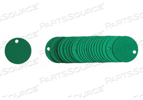 OEM#: 49903BLK TAG 1-1/2 X 1-1/2 IN GRN AL RND PK25 by Brady Americas