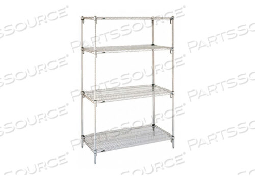 OEM#: A536CMETRO SUPER ADJUSTABLE SUPER ERECTA A536C 4-SHELF INDUSTRIAL WIRE SHELVING STARTER UNIT, CHROME, 24 X 36 X 63 by Intermetro Industries (Emerson)