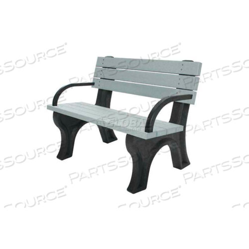 OEM#: ASM-DB4BA-02-BK/BNDELUXE 4 FT. BACKED BENCH WITH ARMS, BROWN BENCH/BLACK FRAME by Polly Products