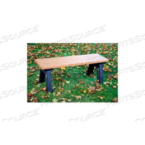 OEM#: ASM-DB4F-01-BK/CDDELUXE 4 FT. FLAT BENCH, CEDAR BENCH/BLACK FRAME by Polly Products