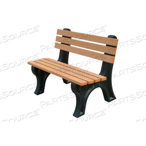 OEM#: ASM-EM4B-02-BK/CDECONO-MIZER 4 FT. BACKED BENCH, CEDAR BENCH/BLACK FRAME by Polly Products