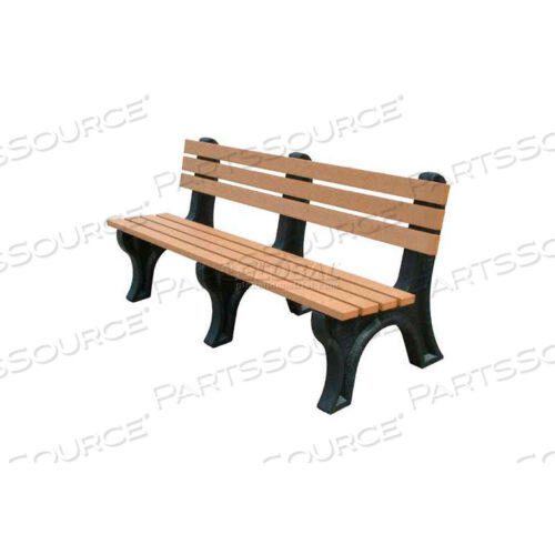 OEM#: ASM-EM6B-02-BK/CDECONO-MIZER 6 FT. BACKED BENCH, CEDAR BENCH/BLACK FRAME by Polly Products