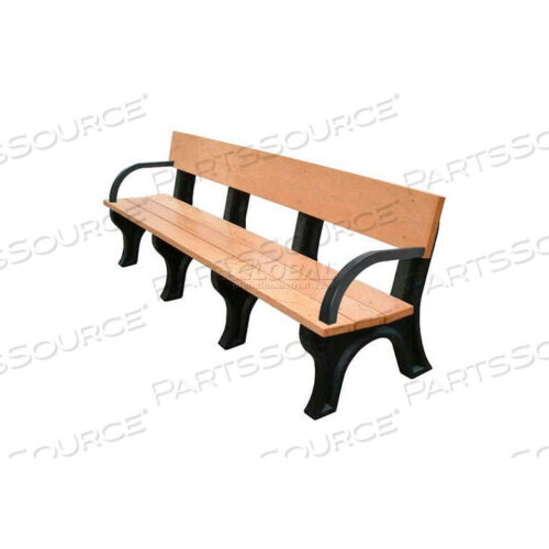 OEM#: ASM-LB8BA-02-BN/BNLANDMARK 8 FT. BACKED BENCH WITH ARMS, BROWN BENCH/BROWN FRAME by Polly Products