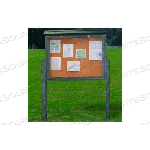 OEM#: ASM-LMC-1S2P6-GNLARGE MESSAGE CENTER - 1 SIDED/2 POSTS, GREEN, 52W X 42H by Polly Products