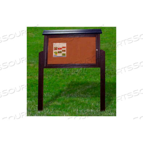 OEM#: ASM-MMC-1S2P6-GNMEDIUM MESSAGE CENTER - 1 SIDED/2 POSTS, GREEN, 40W X 30H by Polly Products
