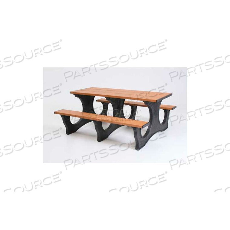 OEM#: ASM-PTEA6-01-BK/GNTUFF EASY ACCESS 6 PICNIC TABLE, GREEN TOP/BLACK FRAME by Polly Products