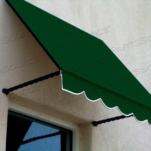 WINDOW/ENTRY AWNING 4-3/8W X 3-11/16H X 2D FOREST GREEN