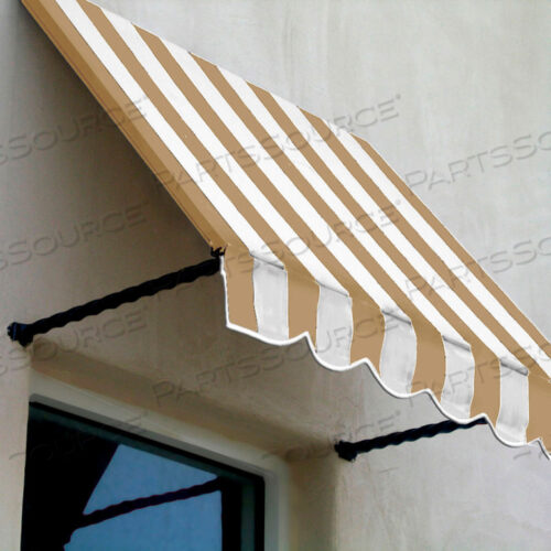 WINDOW/ENTRY AWNING 4-3/8W X 3-11/16H X 3D TAN/WHITE