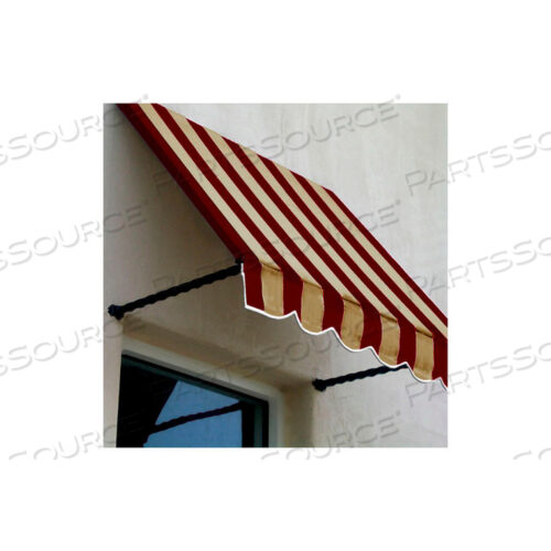 WINDOW/ENTRY AWNING 6-3/8W X 4-11/16H X 3D BURGUNDY/TAN