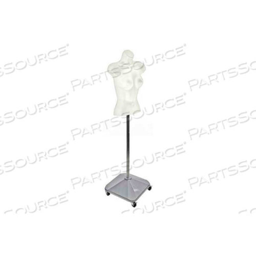 OEM#: 900505-WHTPLASTIC FEMALE FORM ON WHEELED PLASTIC BASE, 60 OAH, WHITE,1 PIECE by Azar International