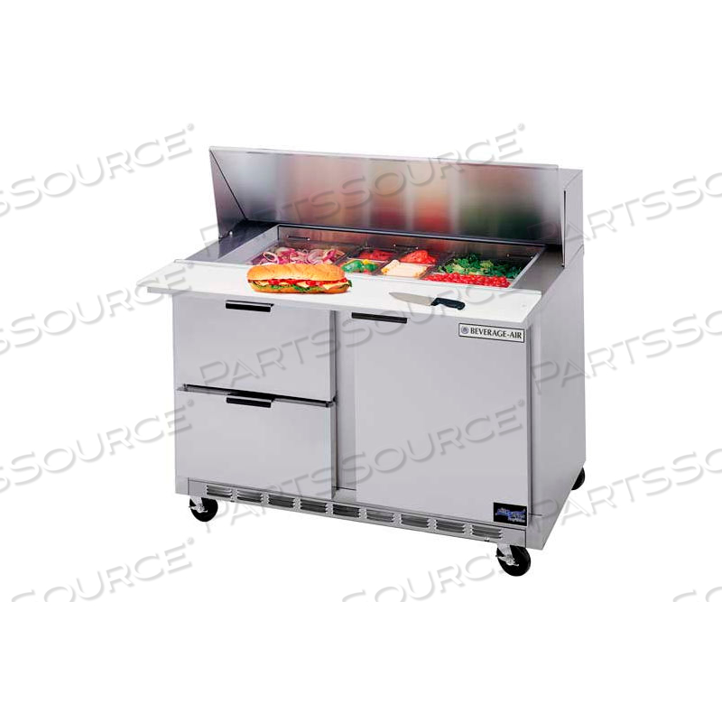 OEM#: SPED48HC-12M-4FOOD PREP TABLES SPED48 ELITE SERIES MEGA TOP W/ DRAWERS, 48W by BEVERAGE AIR