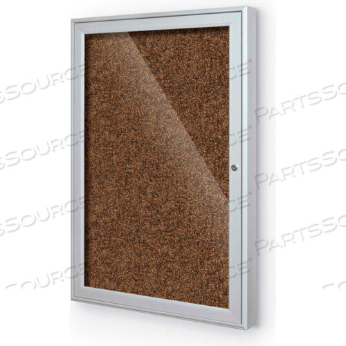 OEM#: 94PSB-I-95ENCLOSED BULLETIN BOARD - 1 DOOR - TAN RUBBER - SILVER ALUMINUM FRAME - 24W X 36H by Balt