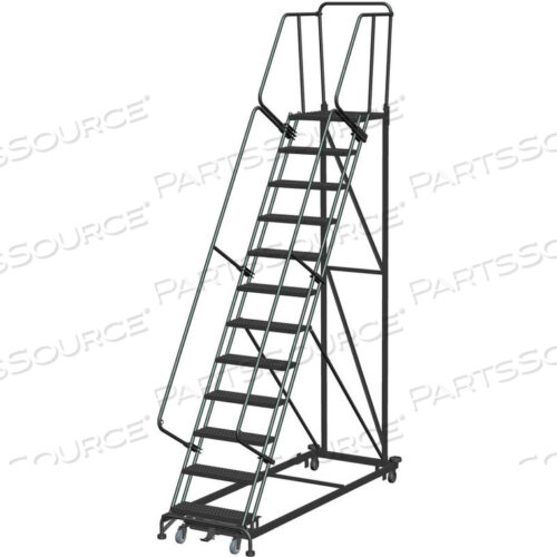 OEM#: ML123221G12 STEP EXTRA HEAVY DUTY STEEL ROLLING SAFETY LADDER - HEAVY DUTY SERRATED GRATING by Ballymore