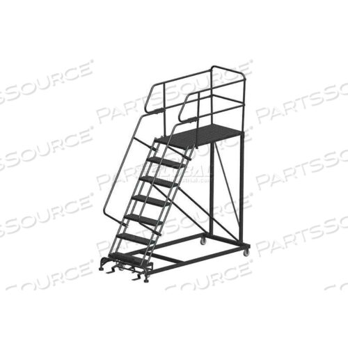 OEM#: SEP7-24-48PD7 STEP HEAVY DUTY STEEL MOBILE WORK PLATFORM W/ HANDRAILS - 24 X 48 PLATFORM by Ballymore