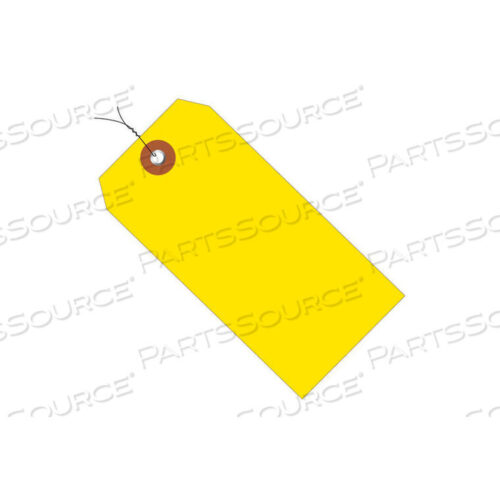 OEM#: G26059WPLASTIC SHIPPING TAG PRE-WIRED 6-1/4 X 3-1/8 YELLOW - 100 PACK by Box Packaging Inc