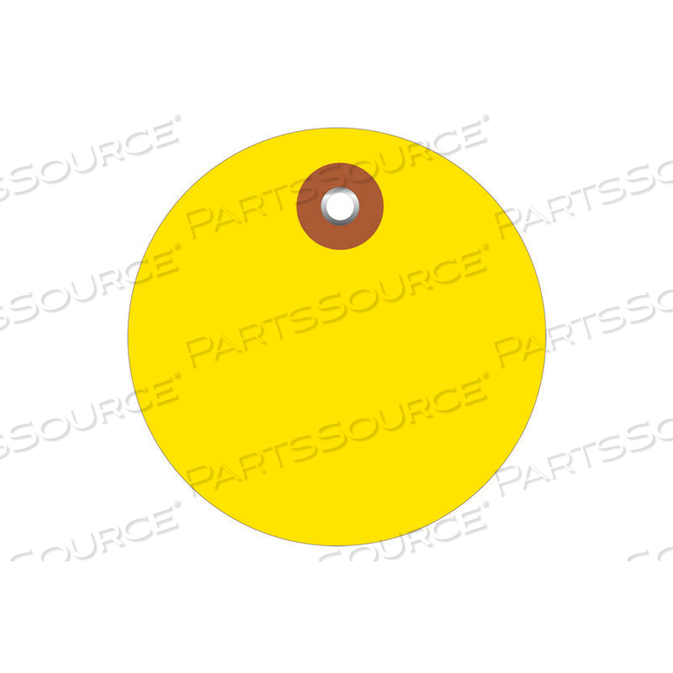 OEM#: G26066PLASTIC CIRCLE TAGS 2 DIAMETER YELLOW - 100 PACK by Box Packaging Inc