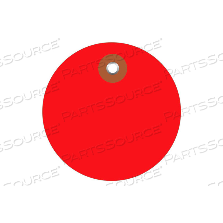 OEM#: G26077PLASTIC CIRCLE TAGS 3 DIAMETER RED - 100 PACK by Box Packaging Inc