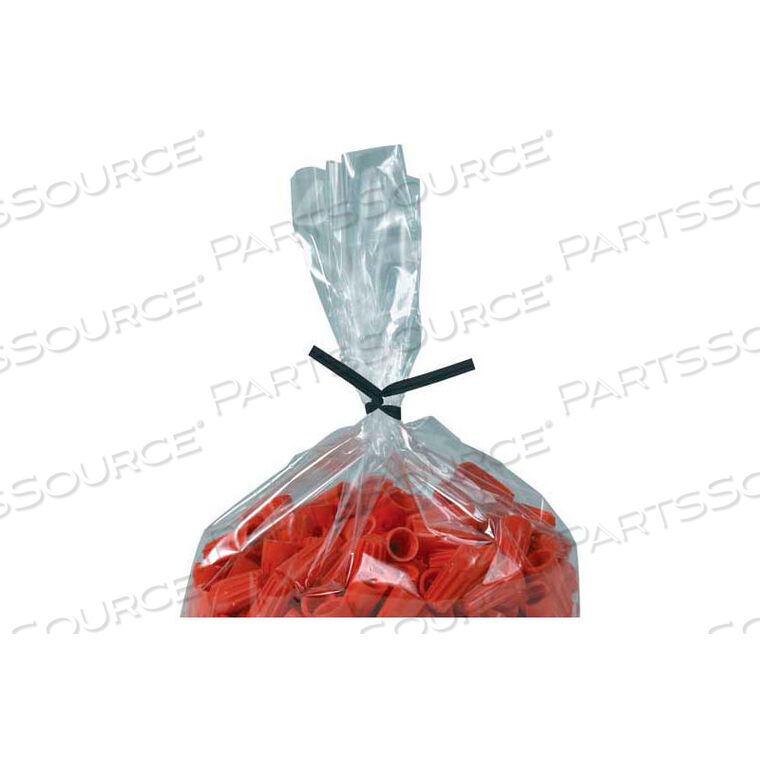 OEM#: PLT10KPLASTIC TWIST TIES 10 X 5/32 BLACK 2000 PACK by Box Packaging Inc
