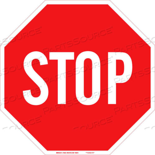 STOP SIGN, 18H X 18W, WHITE/RED, HIP REFLECTIVE SIGN, ALUMINUM, 18W X 18H