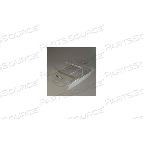 PASTRY TRAY COVER, 26 X 18 X 4, CLEAR ACRYLIC, POLISHED CHROME HANDLE