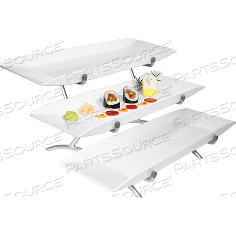 METAL INCLINE 3 TIER STAND 18W X 23D X 12H PLATINUM