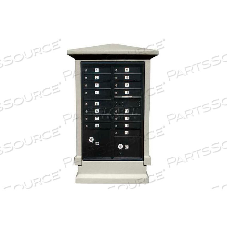 OEM#: STUCOL-SHRT-NPDECORATIVE STUCCO CBU MAILBOX CENTER, SHORT PEDESTAL (COLUMN ONLY) UNPAINTED by Qualarc