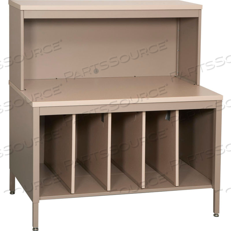 MAIL MASTER STATION 2, REGAL CHERRY LAMINATE TOP BLACK FINISH