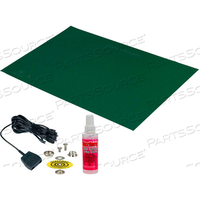 STATFREE T2 PLUS DISSIPATIVE DUAL LAYER RUBBER MAT TOP KIT 24D X 36W - GREEN