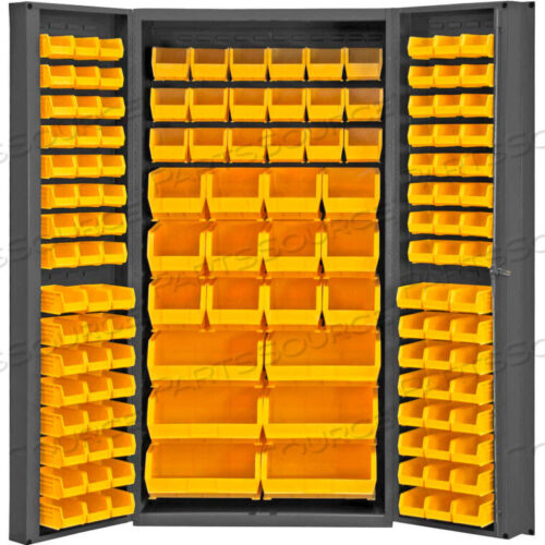 OEM#: DC-BDLP-132-95GBIN CABINET DEEP DOOR - 132 YELLOW BINS, 16 GA. ALL-WELDED CABINET 36X24X72 by Durham Manufacturing Company