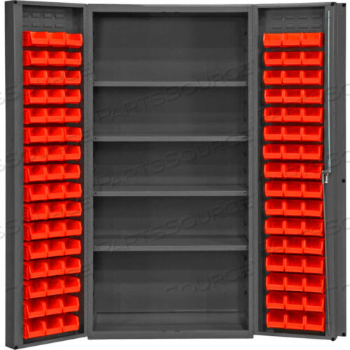 OEM#: DC-DLP-96-4S-1795GBIN CABINET DEEP DOOR - 96 RED BINS, 16 GA. ALL-WELDED CABINET 36 X 24 X 72 by Durham Manufacturing Company