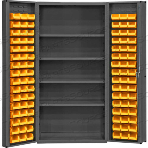 OEM#: DC-DLP-96-4S-95GBIN CABINET DEEP DOOR - 96 YELLOW BINS, 16 GA. ALL-WELDED CABINET 36X24X72 by Durham Manufacturing Company