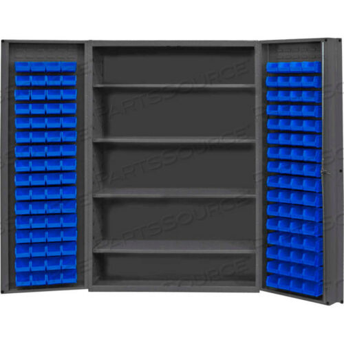 OEM#: DC48-128-4S-5295GBIN CABINET DEEP DOOR - 128 BLUE BINS, 16 GA ALL-WELDED CABINET 48 X 24 X 72 by Durham Manufacturing Company