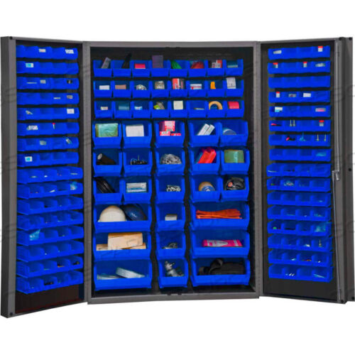 OEM#: DC48-176-5295GBIN CABINET DEEP DOOR - 176 BLUE BINS, 16 GA ALL-WELDED CABINET 48 X 24 X 72 by Durham Manufacturing Company