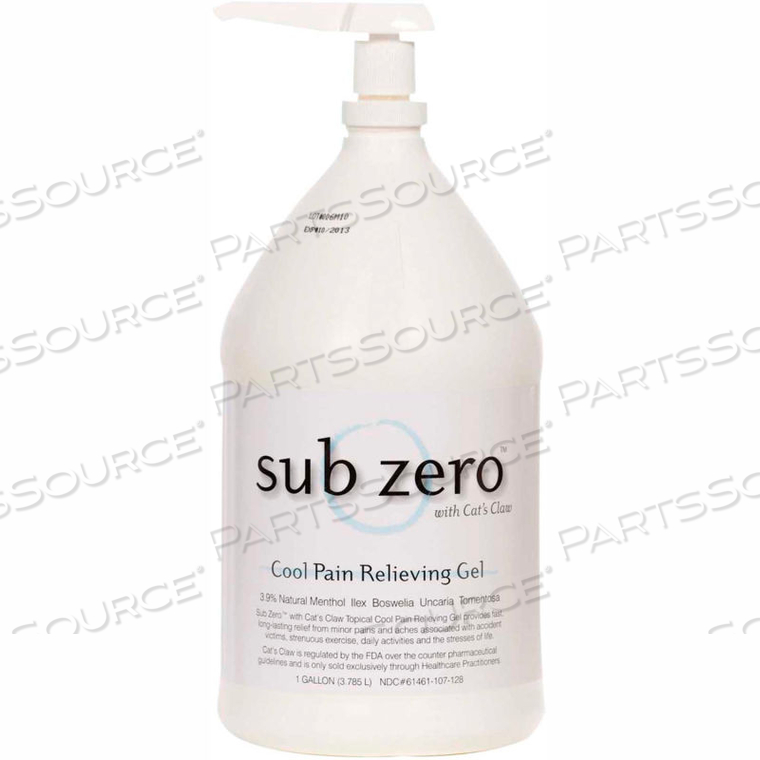OEM#: 11-0953-1SUB ZERO CATS CLAW COLD PAIN RELIEF GEL, 1 GALLON BOTTLE by Fabrication Enterprises