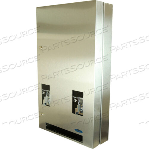 DOUBLE SANITARY NAPKIN, TAMPON VENDOR - STAINLESS, 50 CENT