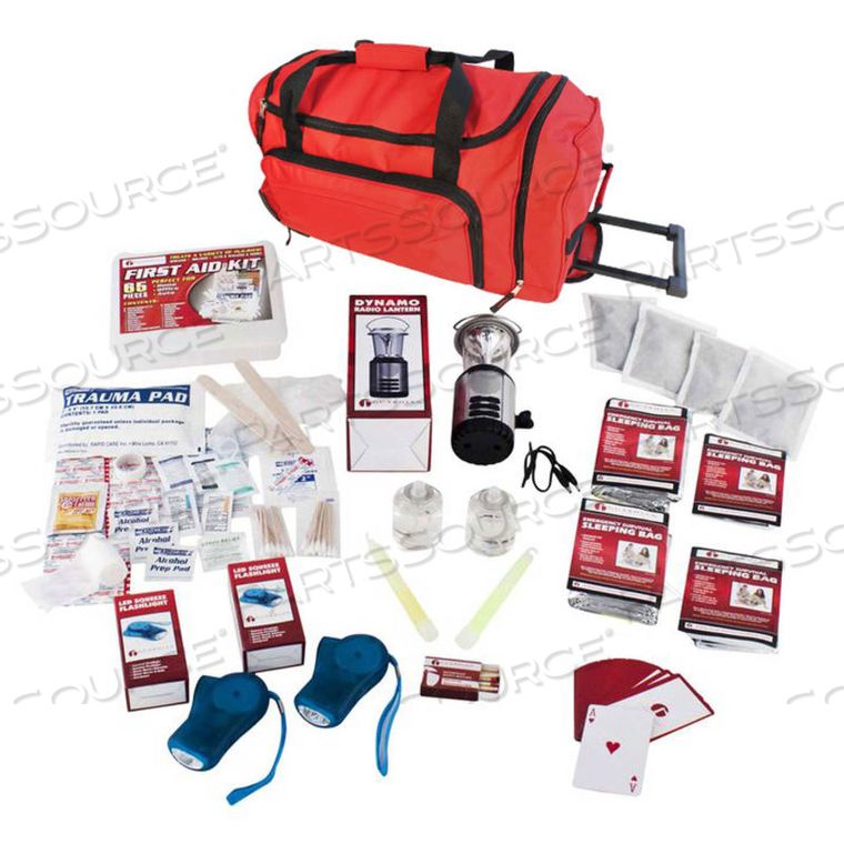 SKB4 FAMILY 4 PERSON BLACKOUT KIT, WHEEL BAG, RED